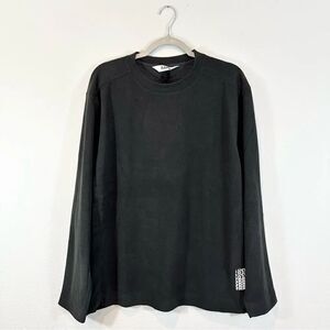 NWT Rains Black Fleece Sweatshirt Size L Unisex
